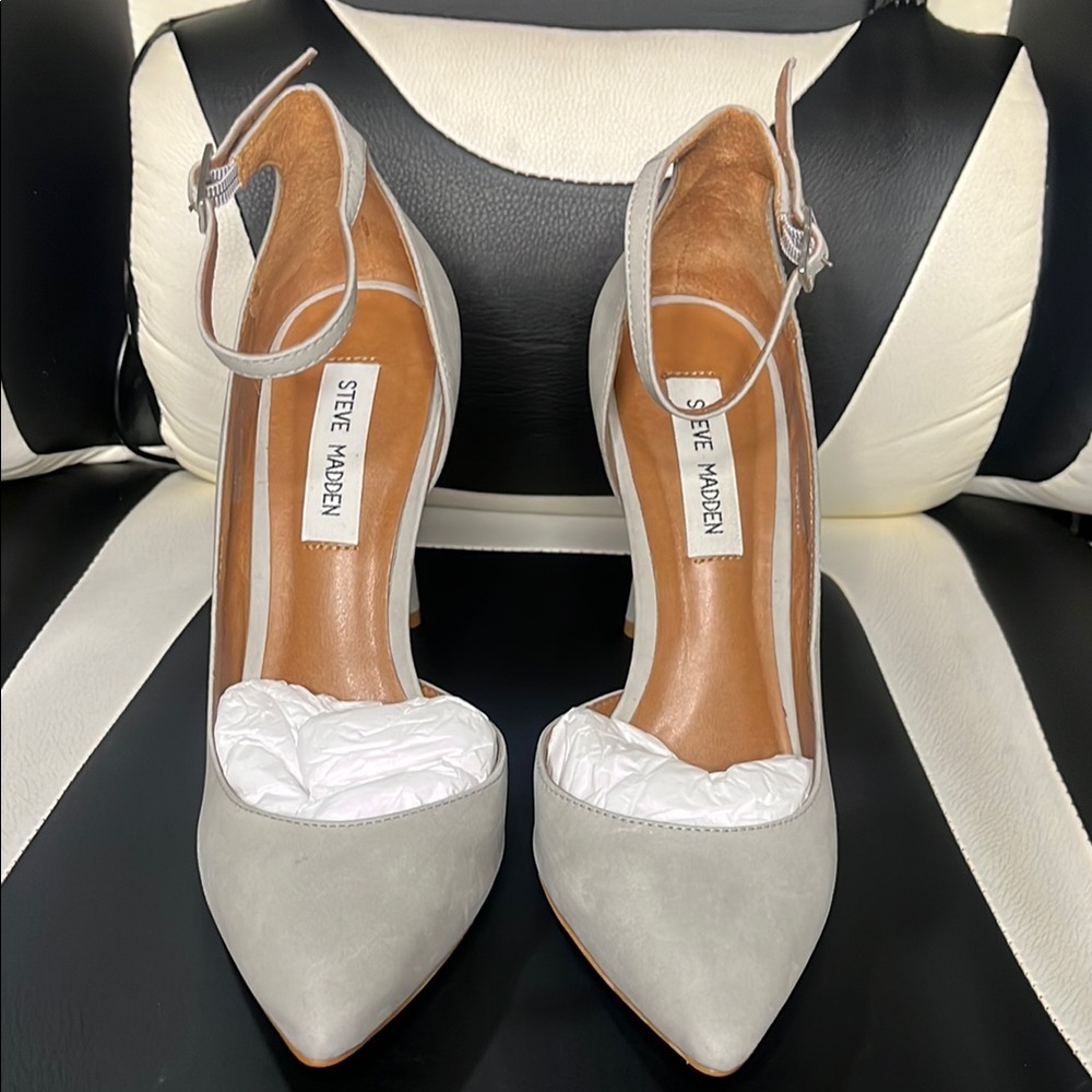 Steve Madden Gray Women's Strap Heels Size 8 1/2 M